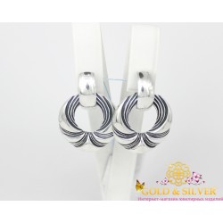 Жіночі сережки срібні "Фенікс" 2607 Gold & Silver, Украина